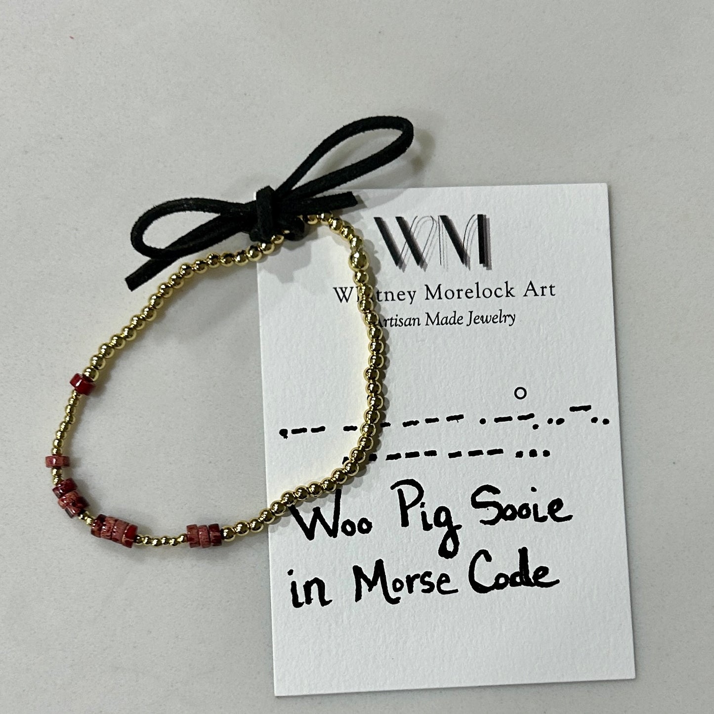 Morse Code Team Bracelet- Gold Filled