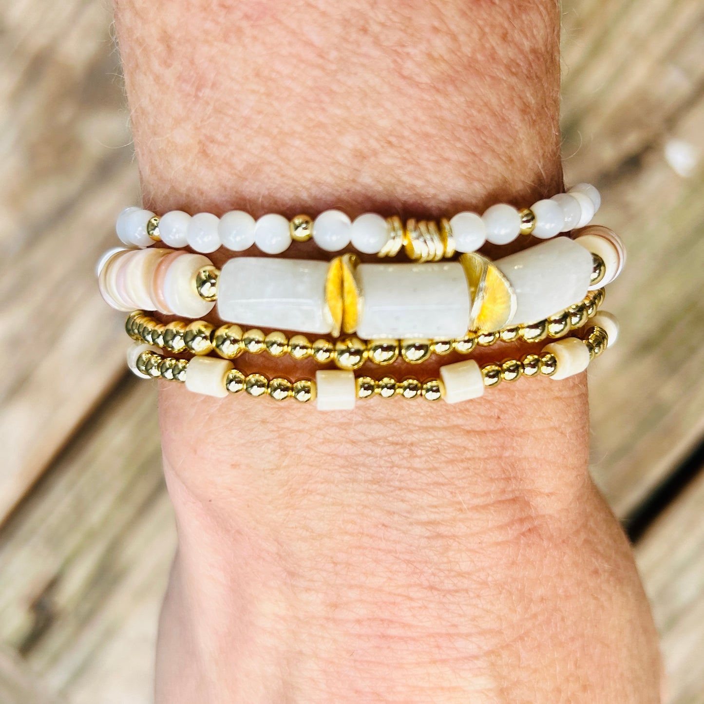 4 stack- Neutral/GoldFilled