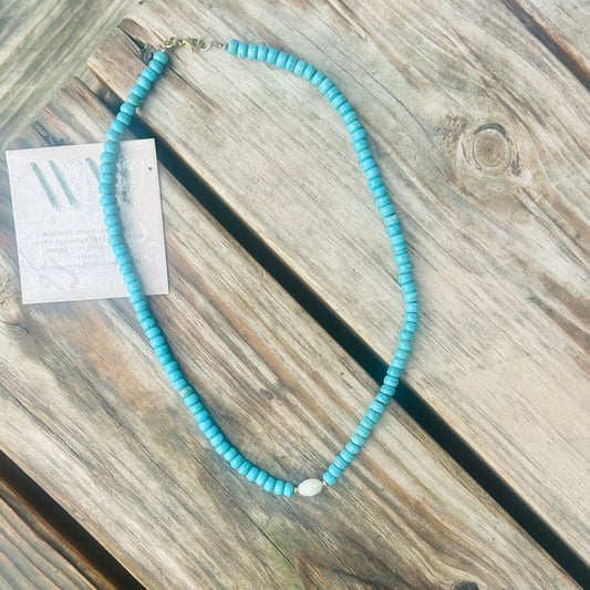 Turquoise stone/Pearl Necklace