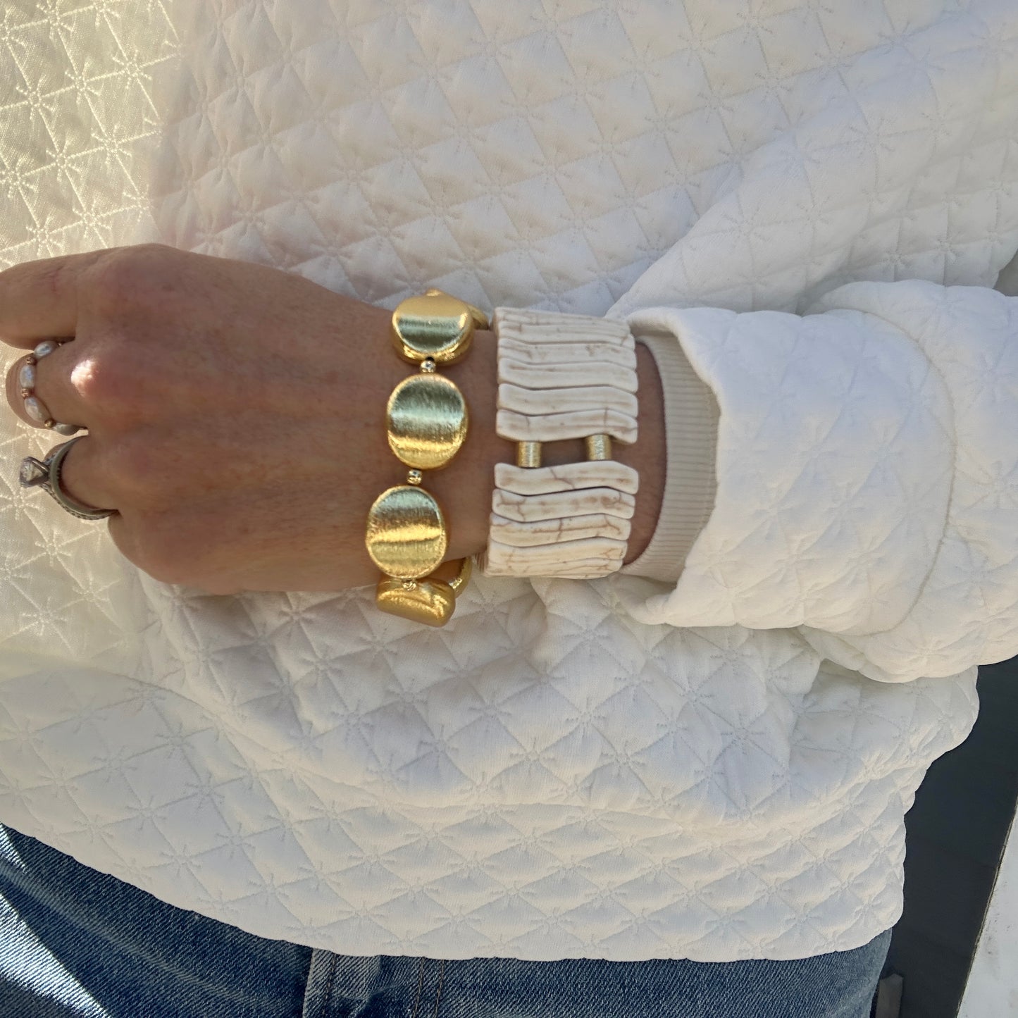 Chunky Puffy Coin Bangle