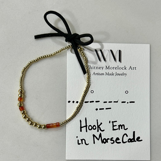 Morse Code Team Bracelet- Gold Filled