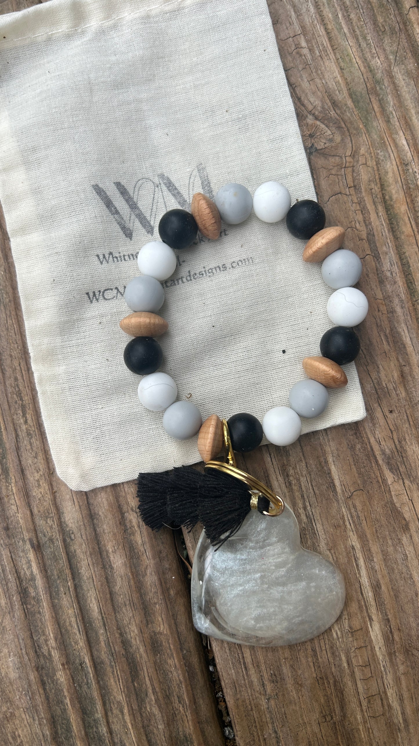 Bracelet Keychains with Resin Heart