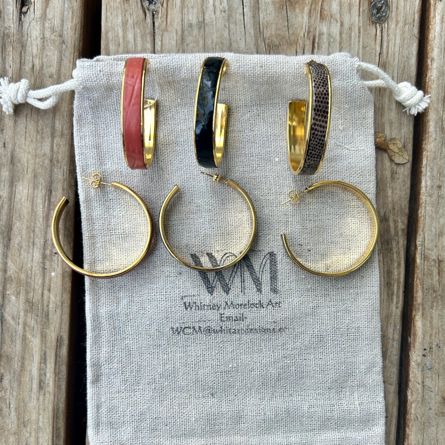 Classic Leather Hoops -Large