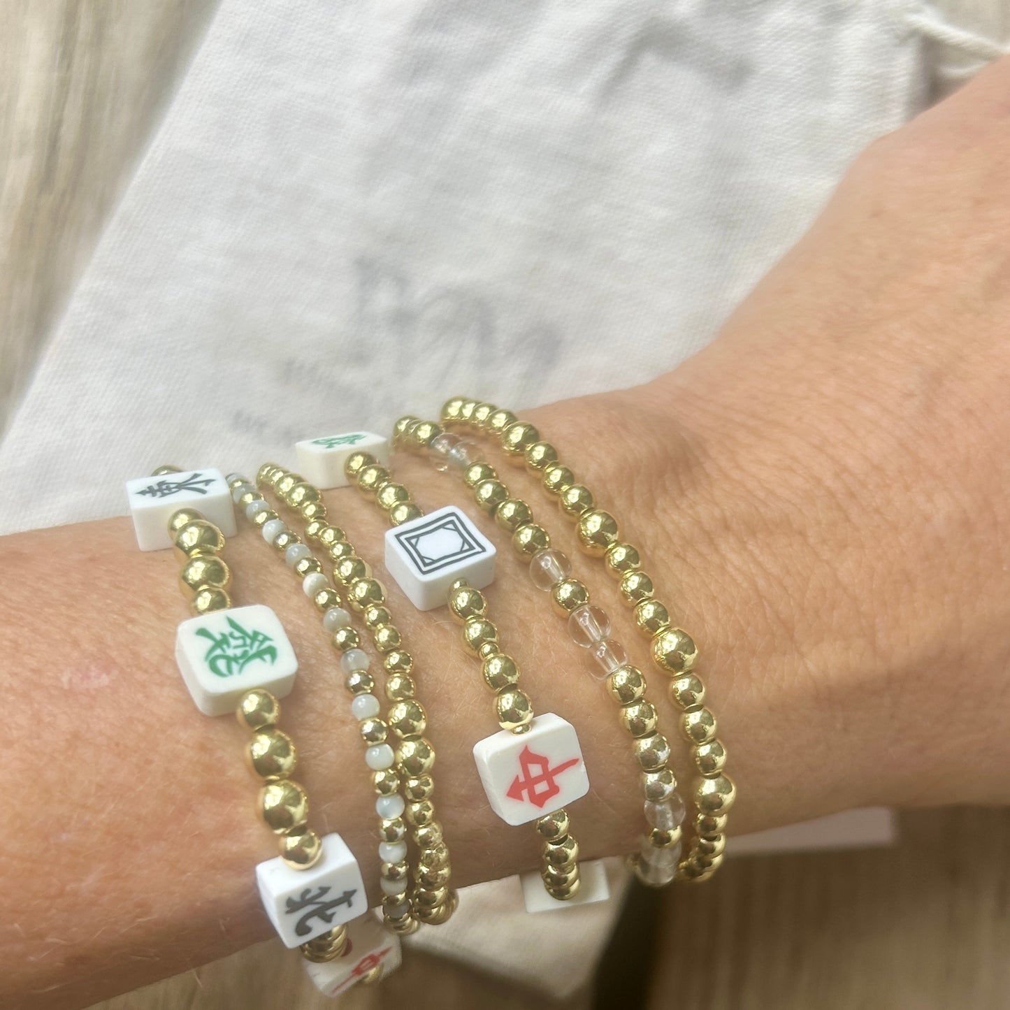 Mahjong Gold Filled Bracelet