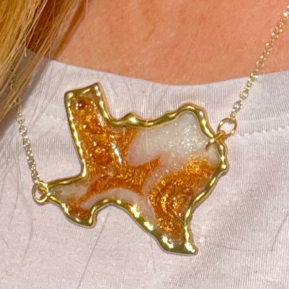 Large Texas Resin and Brass Necklace