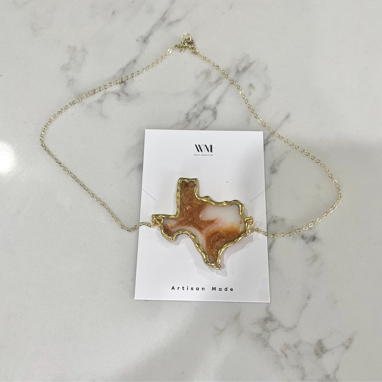 Large Texas Resin and Brass Necklace