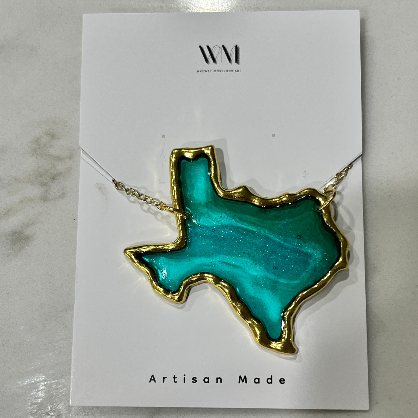 Large Texas Resin and Brass Necklace