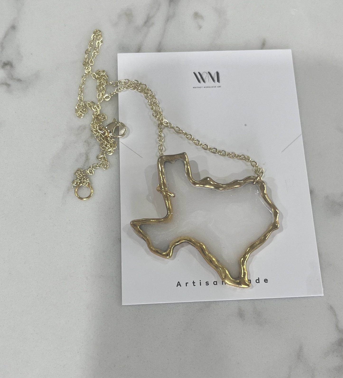 Large Texas Resin and Brass Necklace