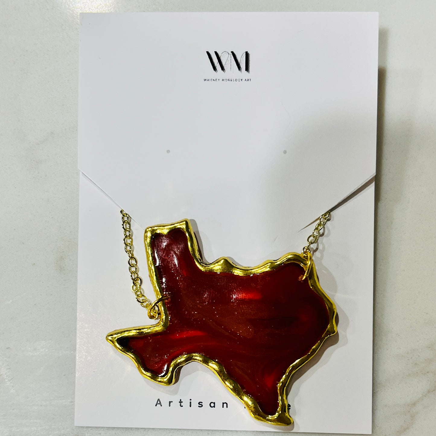 Large Texas Resin and Brass Necklace